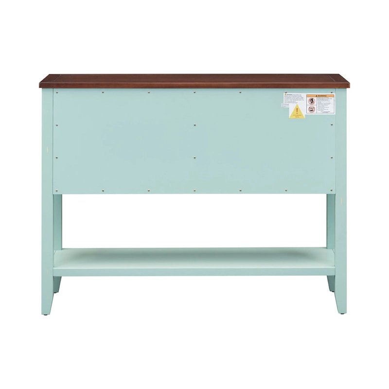 Nestfair Retro Sideboard Console Table with Drawers and Bottom Shelf
