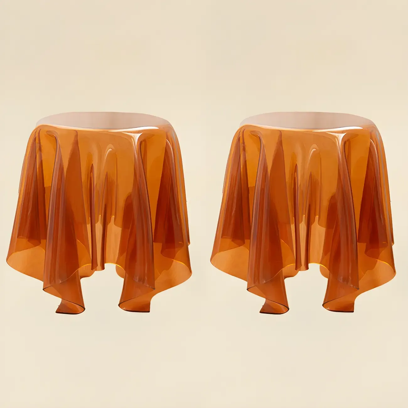 Scandinavian Clear Acrylic Round End Table