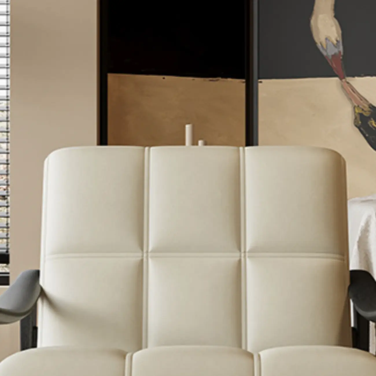 Elegant Genuine/Nappa Leather Mid-Back Accent Chair