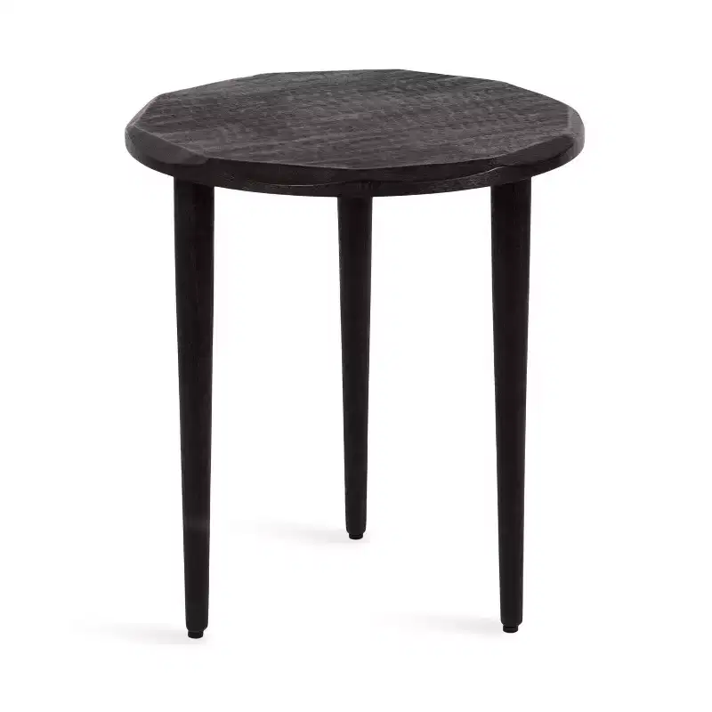 Kate and Laurel Tavares Round Side Table, 18x18x20, Black