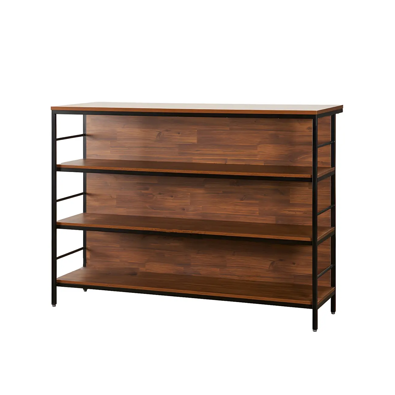 Industrial Brown Wooden 3-Tier Rear Shelf Bar Tables