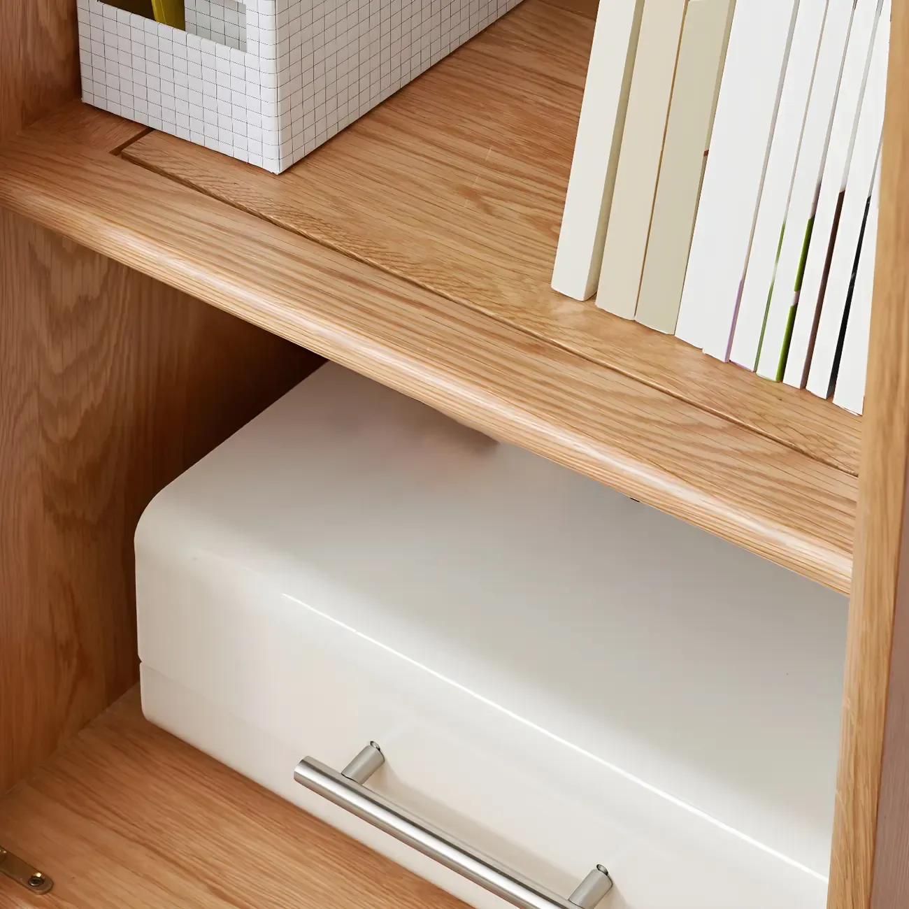 Natural Wood Standard Display Cabinet with Adjustable Shelves