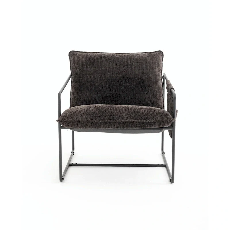Upholstered Hanging Armchairs with Arm Pockets, Metal Frame