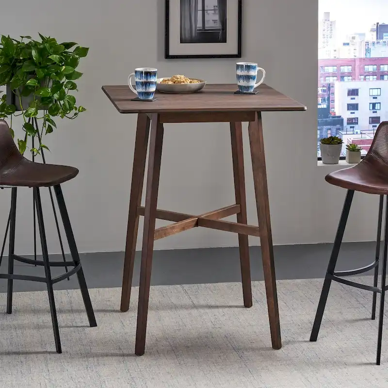 Bar Height Dining Table with Rubberwood Legs and Laminate Top