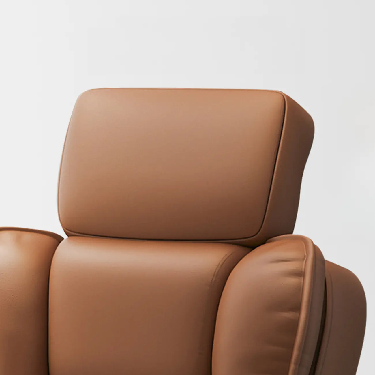 Ergonomic Brown Leather Reclining Office Chair