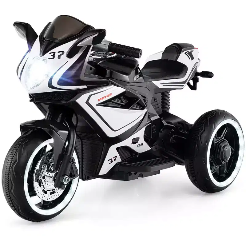 Costway Kids Ride on Motorcycle 6V Battery Powered Mini Electric Motorbike with LED Lights Navy/Pink/Red/Black