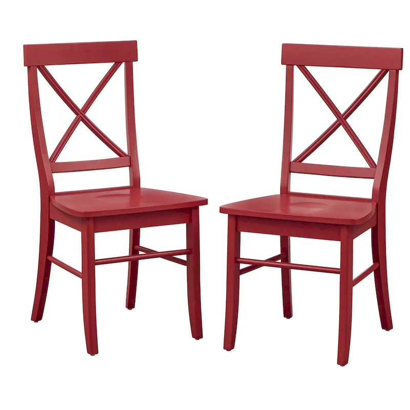 Mid-Century Rubberwood Dining Chair with Faux Leather Seat – Chestnut Wire-Brush