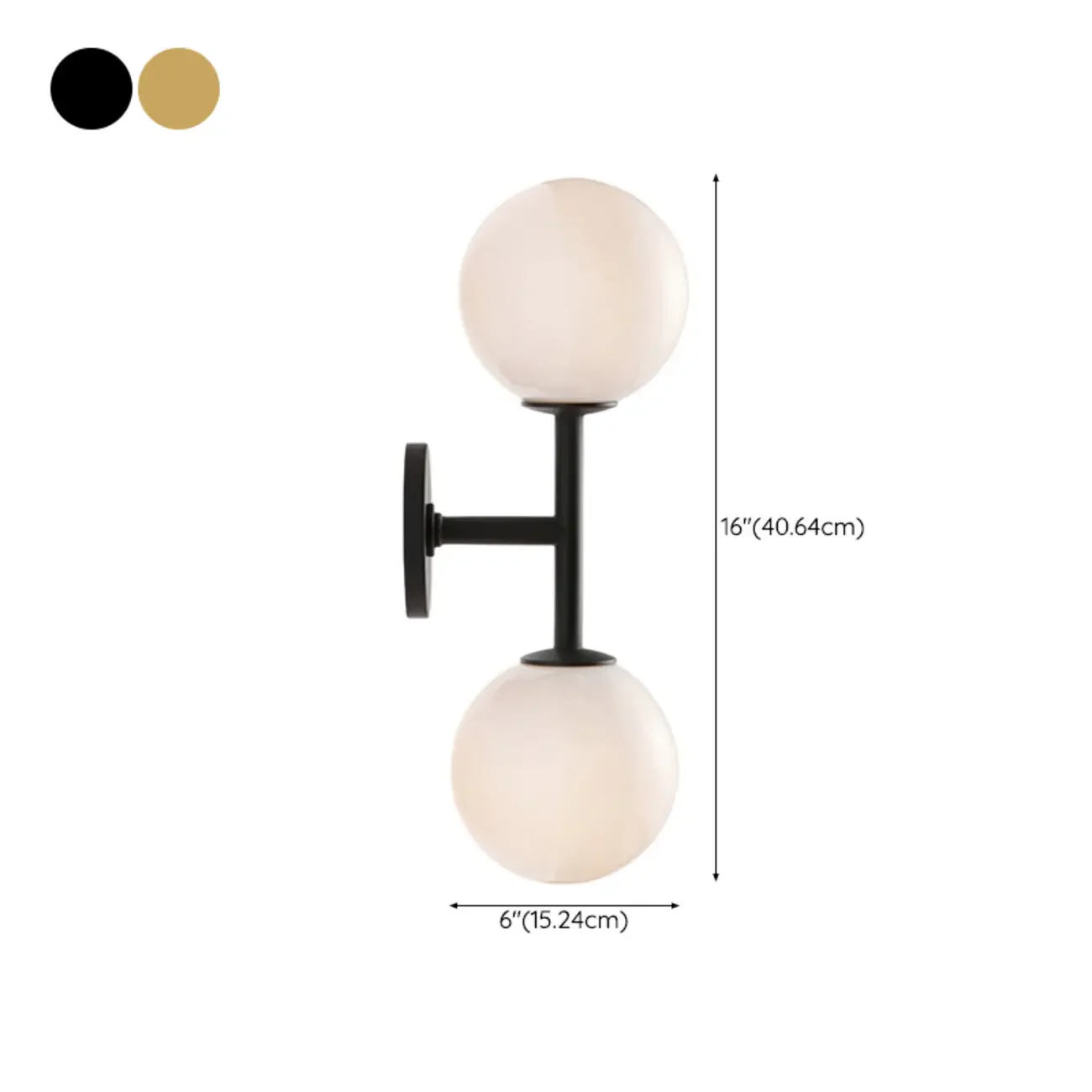 Modern 2-Light Up Down Globe Glass Vanity Light