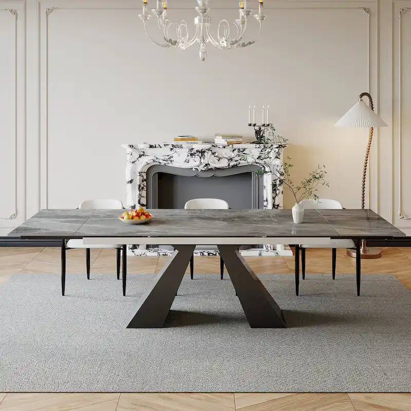 Extendable Sintered Stone Dining Table - 78-110 Inch