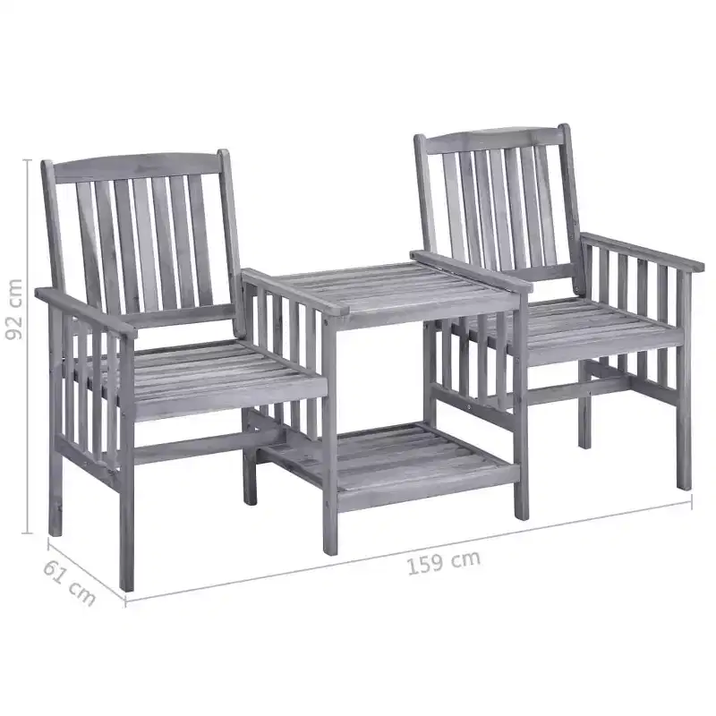 vidaXL Patio Chair With Tea Table