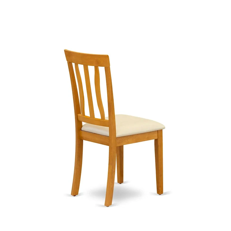 East West Furniture Dining Table Set- a Rectangle Dining Room Table and Faux Leather Chairs, Oak (Pieces Option)