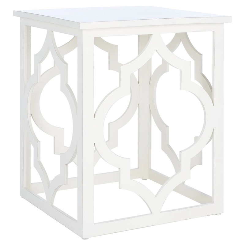 SAFAVIEH Grayce Trellis Silver Leaf End Table. - 19  W x 19  D x 23  H - 19Wx19Dx23H