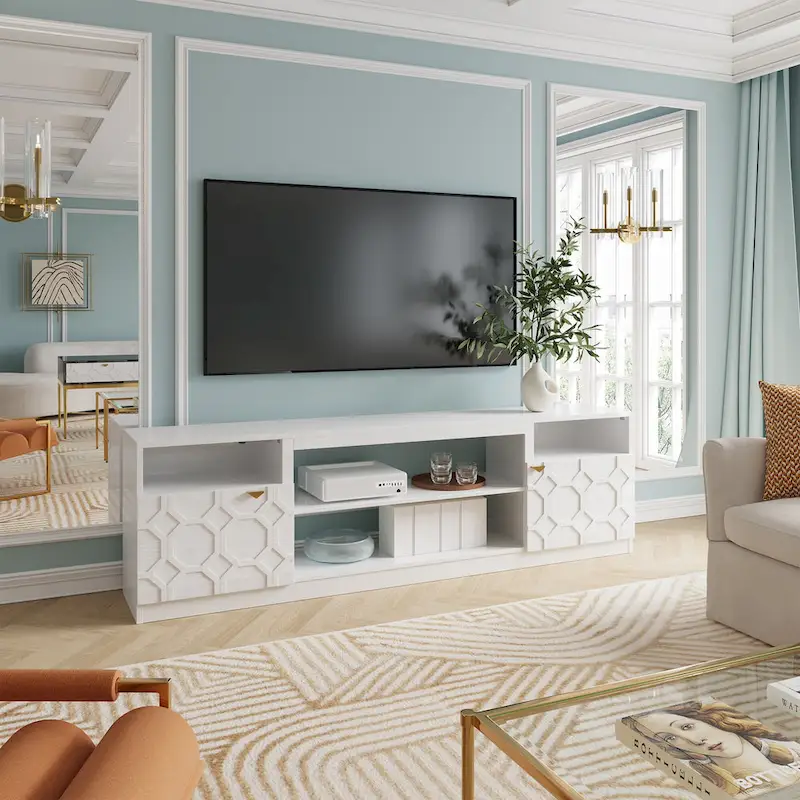 White High Gloss TV Stand, 70