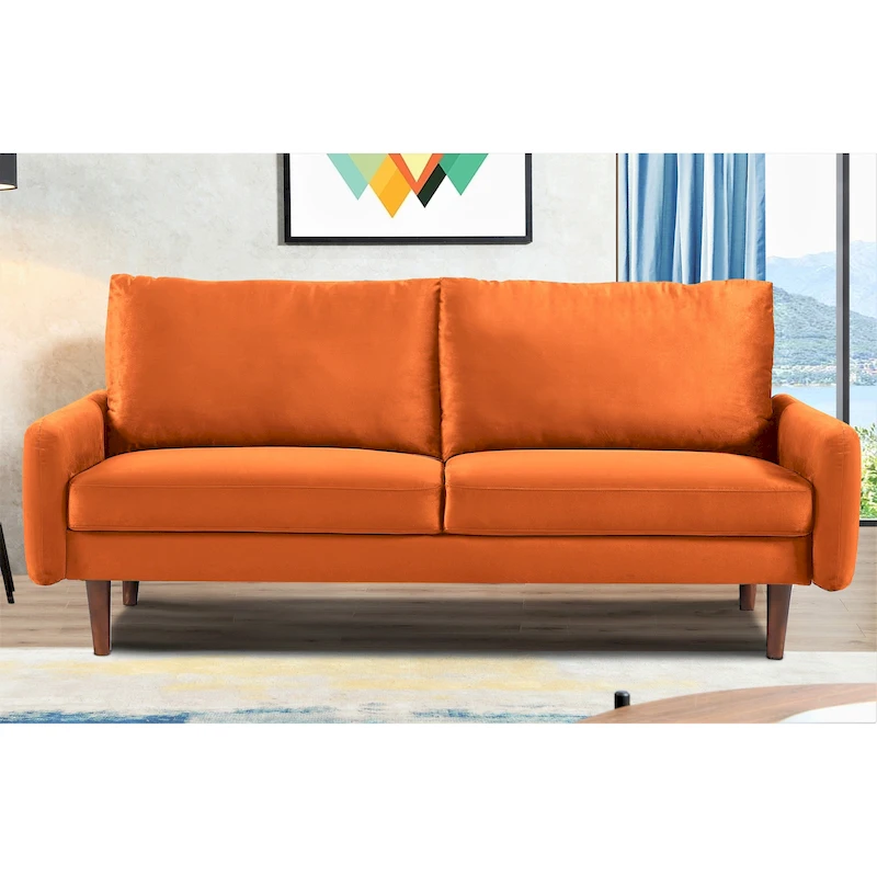 US Pride Furnitirue 70W Tapered-Leg Velvet Sofa