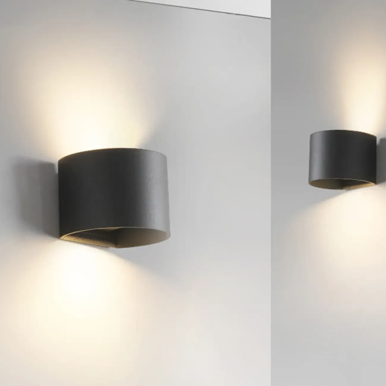 Modern Black Glass LED Wall Mount Sconce with Hardwired
