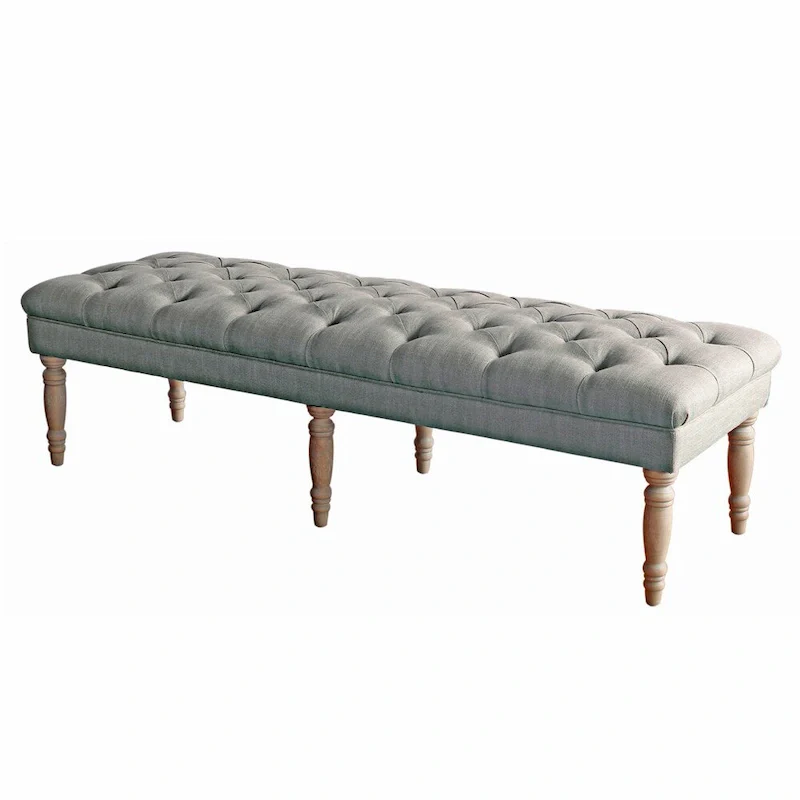 Blasted Rock Grey Tufted Bench
