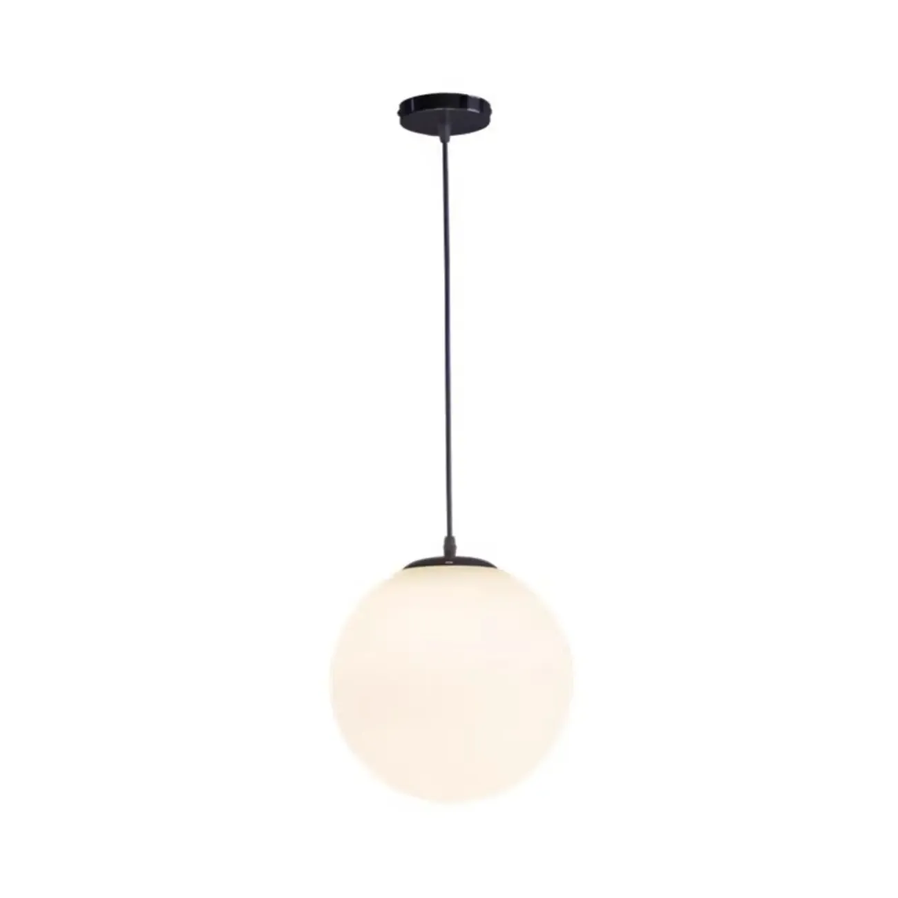 Modern White Glass Globe Pendant Light