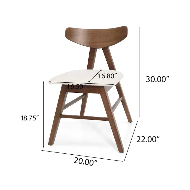 Fabric rubberwood dining chair