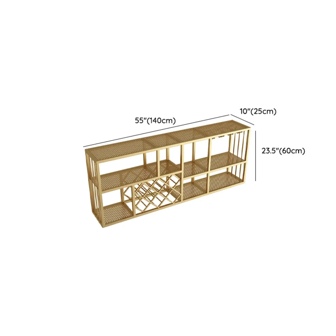 Lavish Metal Wall Hanging Open Wine Bottle and Wine Glass Holder