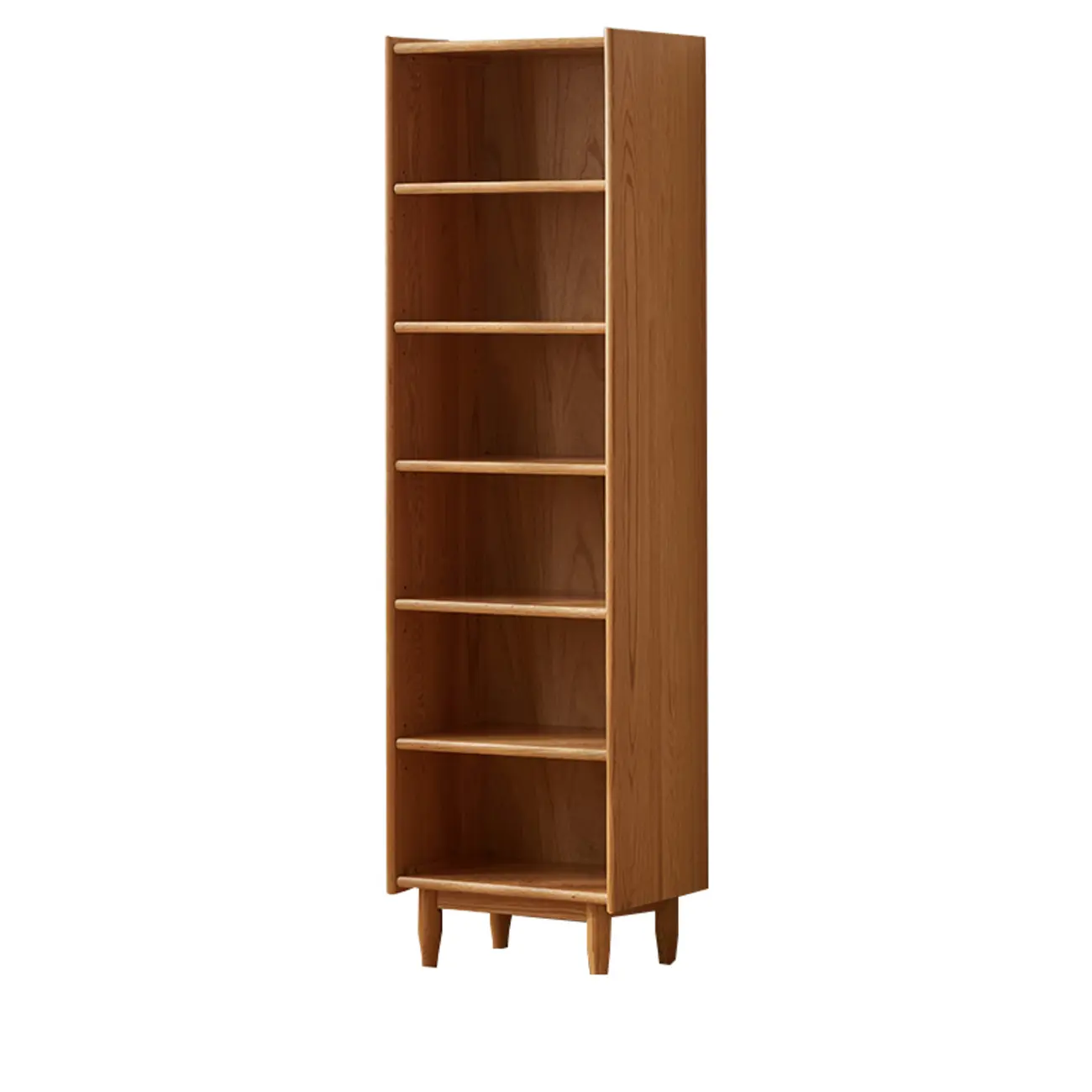 Modern Wooden 6-Tier Rectangle Oak Large Bookcase