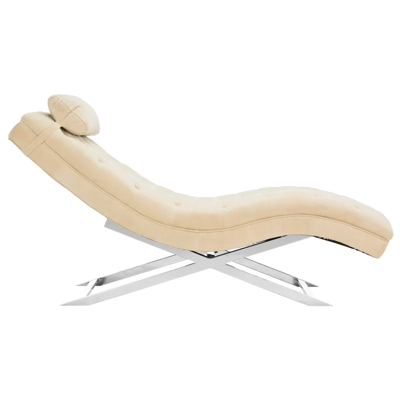 Chaise Lounge with Round Pillow - 65Wx23Dx33H
