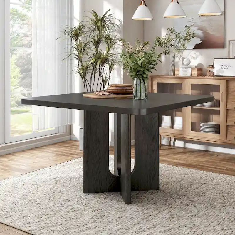 54-Inch Square Solid Wood Counter Height Dining Table - Modern Style