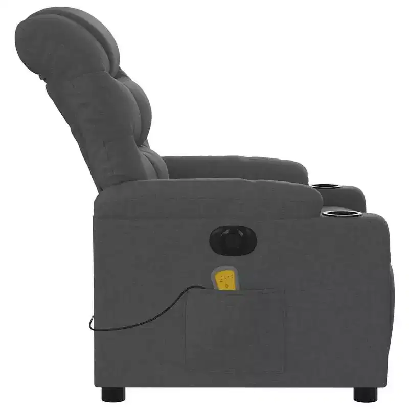 Dark Gray Fabric Electric Massage Recliner Chair, 1-Seat