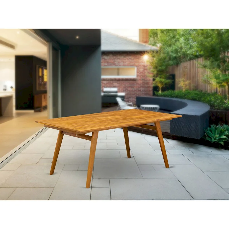 Modern Coffee Table with Rectangular Top and Wood 4 Legs - Natural Oil Finish