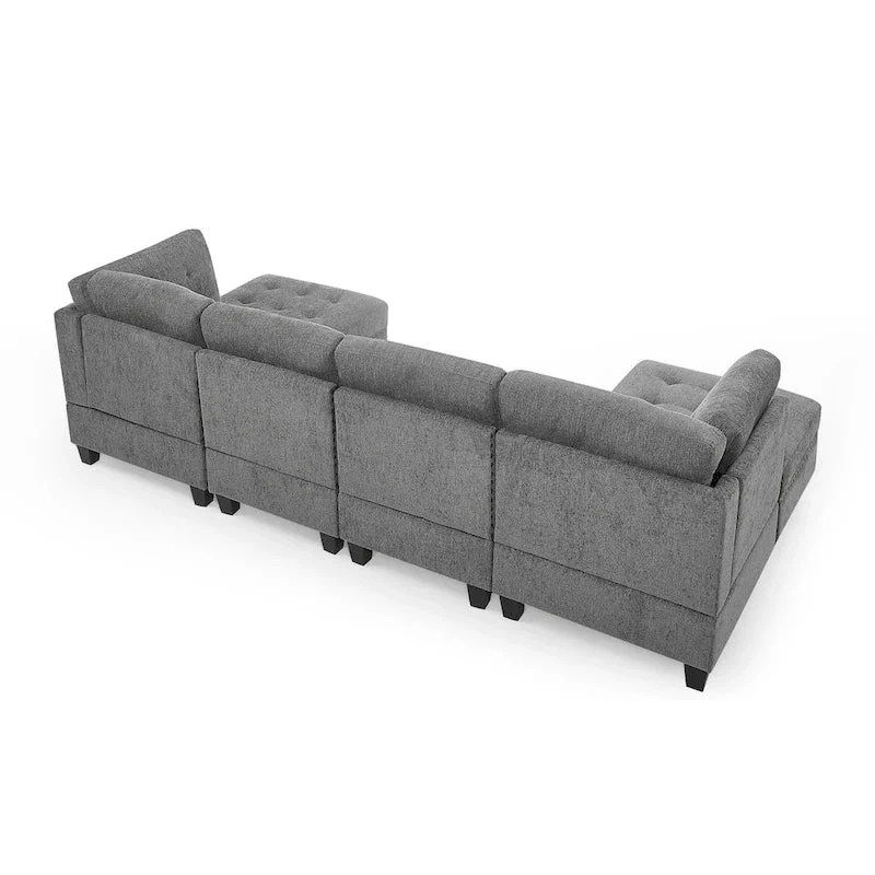 DIY Combination Modular Sectional Sofa, Gray