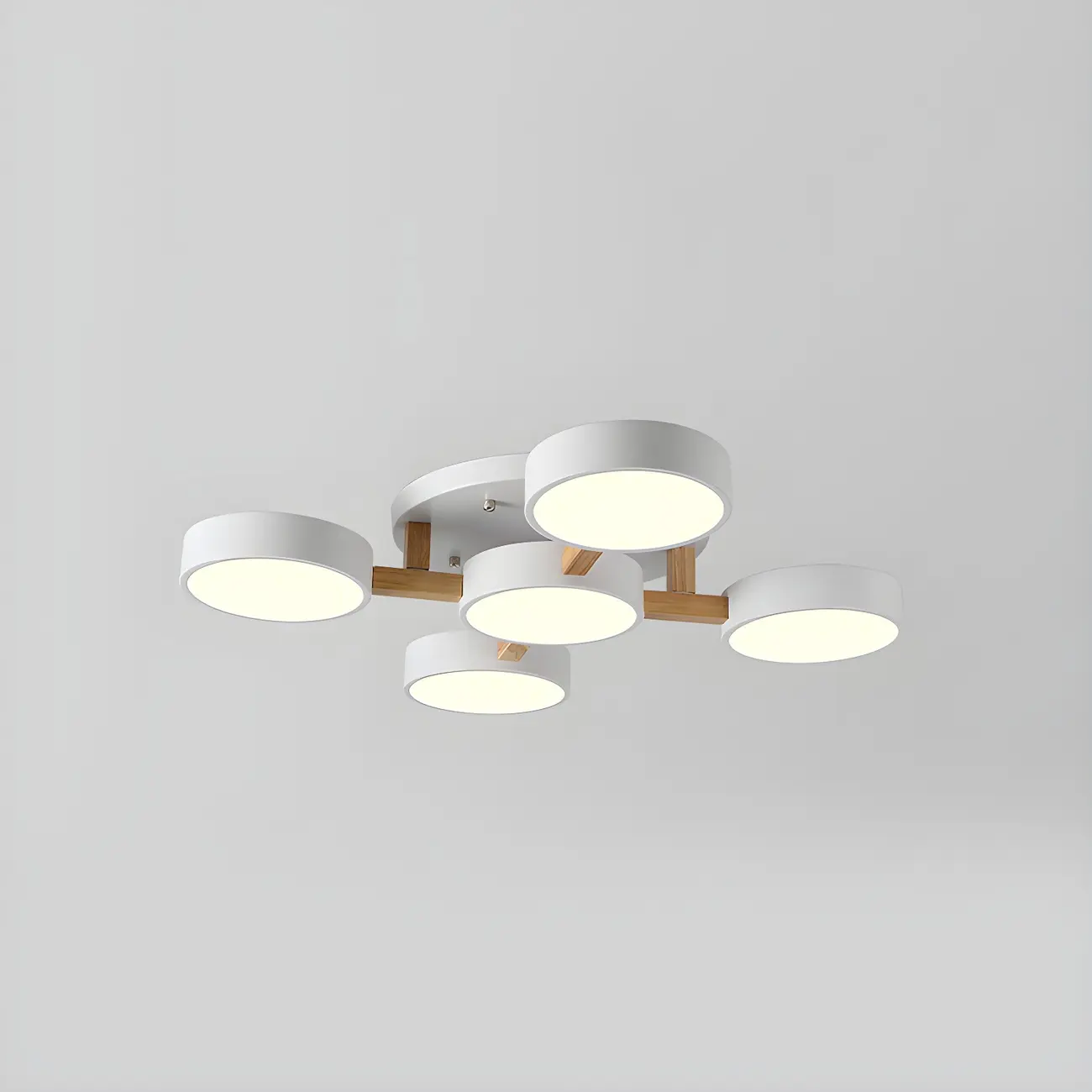 Green Drum Shade Semi Flush Ceiling Light 3-Gear Dimming