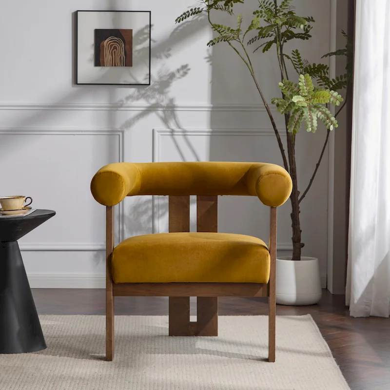 Gilbert Modern Upholstered Round Arm Accent Chair