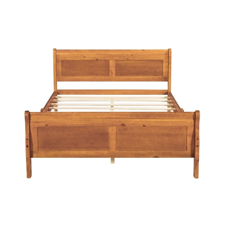 Harper & Bright Designs Wood Twin Sleigh Bed with Headboard and Footboard