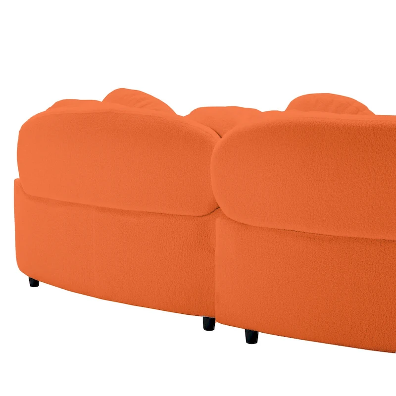 103.5 Lamb Velvet Armless Sofa with 6 Pillows and Floating Design