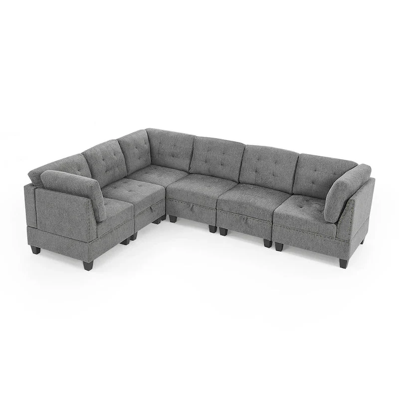DIY Combination Modular Sectional Sofa, Gray