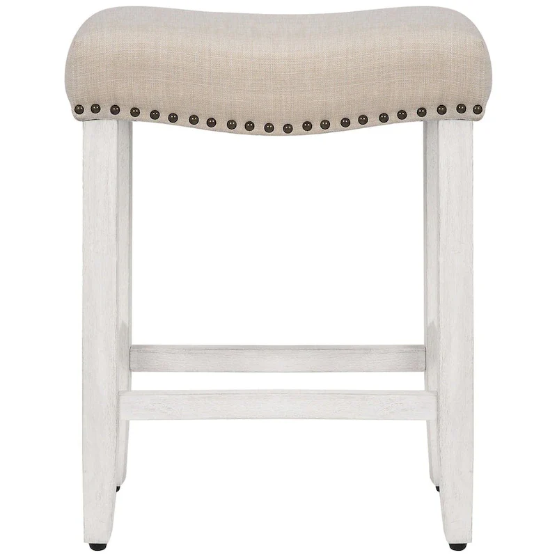 Jameson Upholstered Polyester Antique White 24 Inch Counter Stool