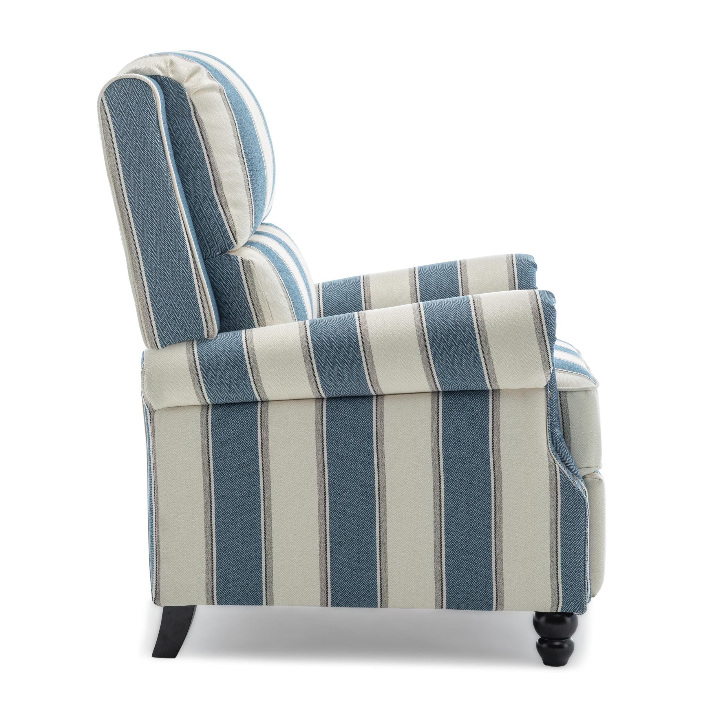 Manual Pushback Recliner Chairs with Nailhead Trim