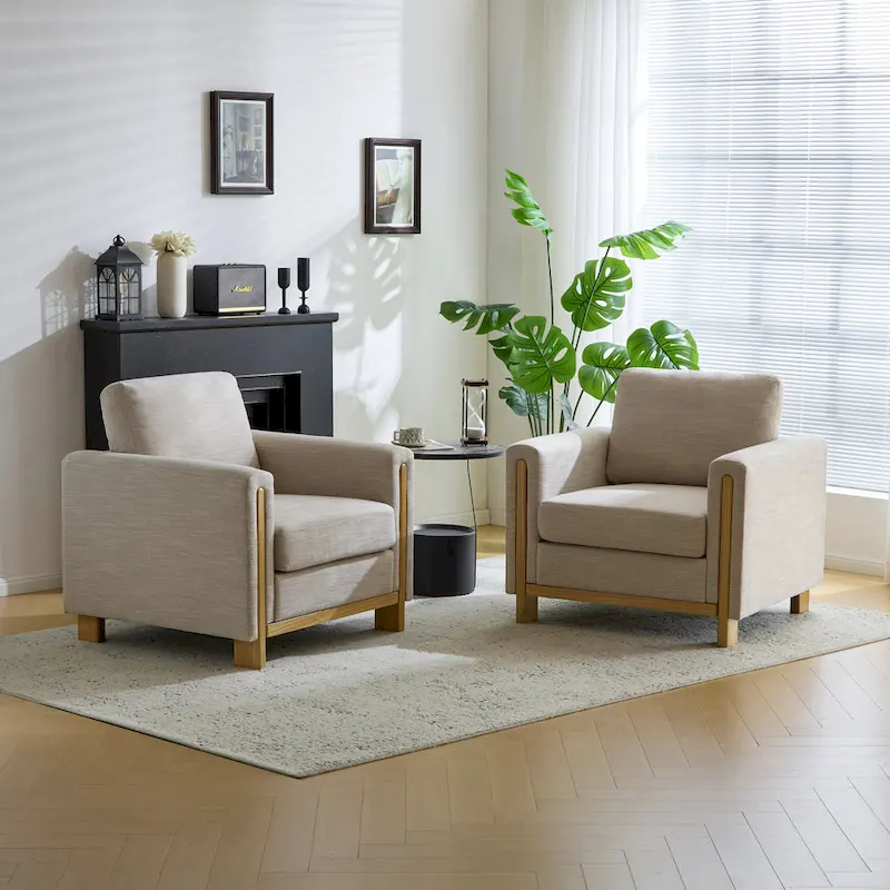 Christopher Knight Home - Harmonia Upholstered Armchair with Solid Wood Frame and Plush Cushioning