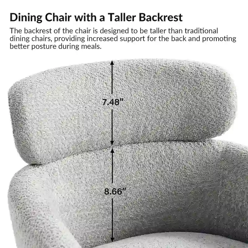 Amos Modern Boucle Dining Chair with Adjustment Feet Set of 2 by HULALA HOME