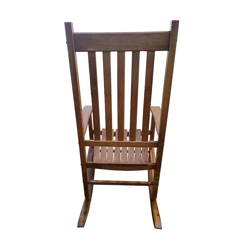 Brown 26.38 High Back Rocking Chair with Wood Frame