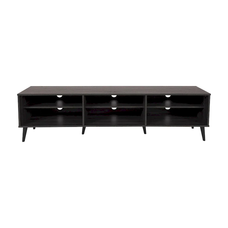 Brown/Grey & Grey TV Bench with Open Shelves, Fits TVs up to 85