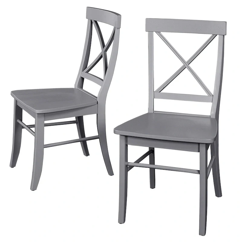 Mid-Century Rubberwood Dining Chair with Faux Leather Seat – Chestnut Wire-Brush