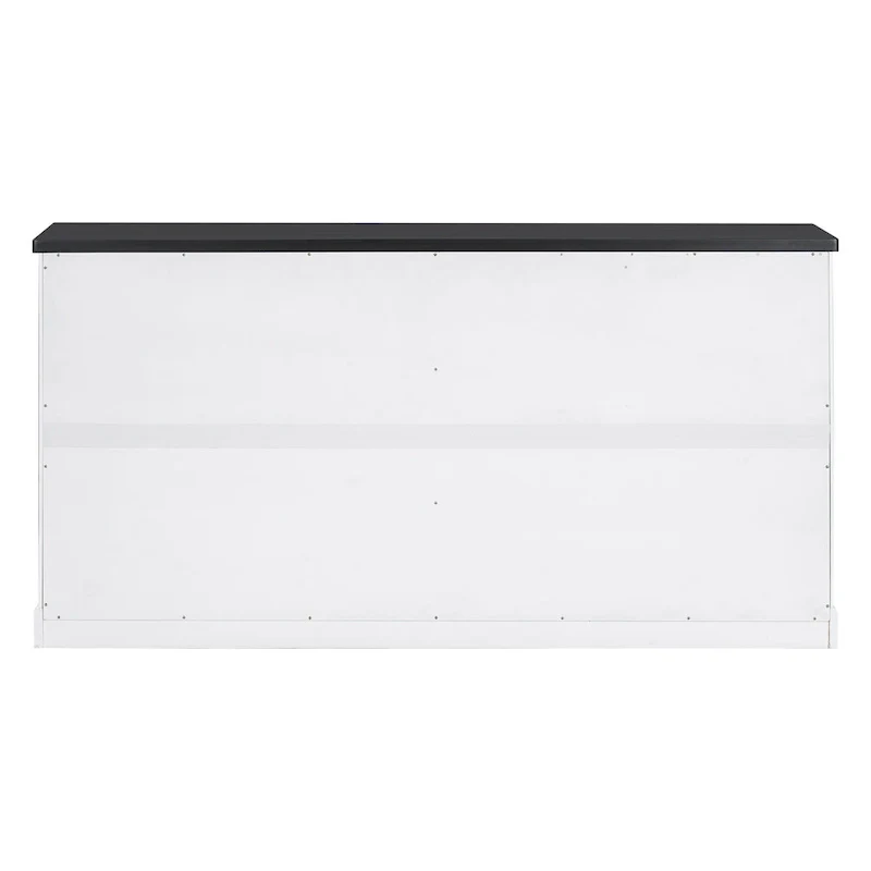 White+Black / Black Farmhouse Style Solid Pine Sideboard with Metal Handles
