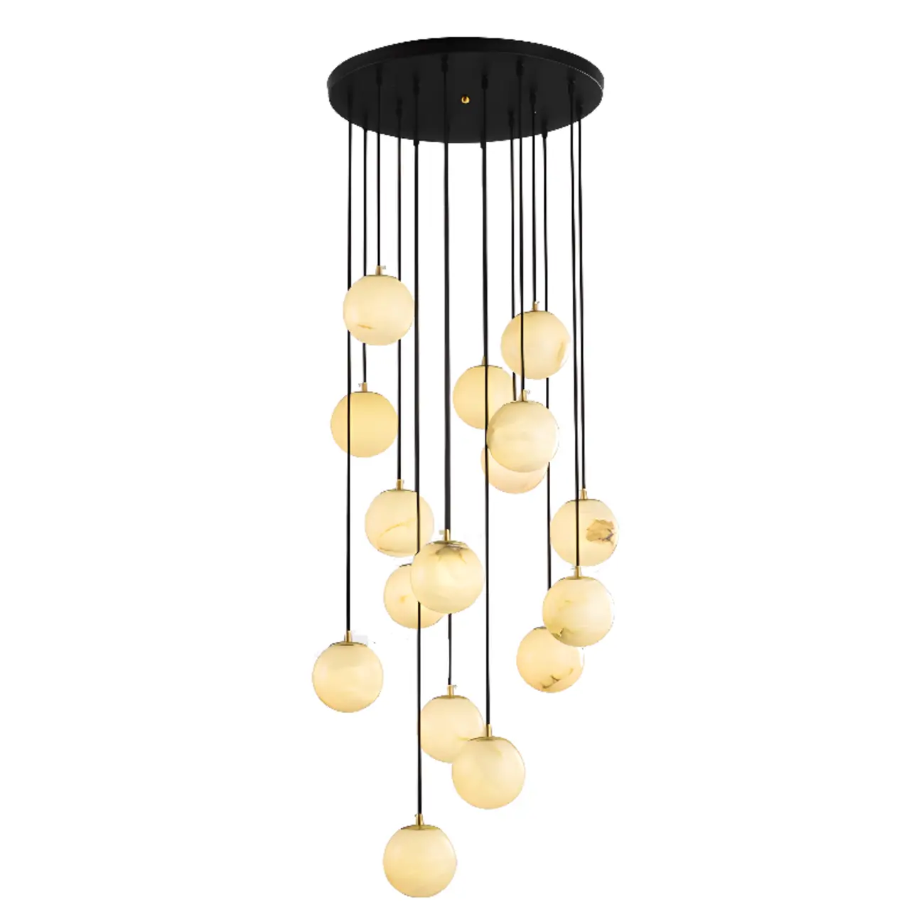 Adjustable Modern Stone Globe Rope Pendant Light