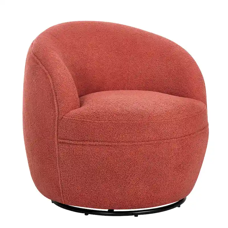 Galleria 360 Swivel Teddy Sherpa Fabric Barrel Chair
