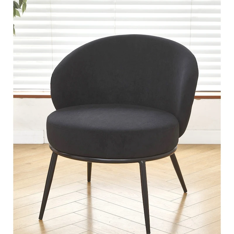 Mid Century Velvet Upholstered Living Room Accent Chair