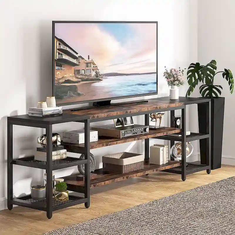 78 Inches TV Stand Entertainment Center Stand, TV Console Table