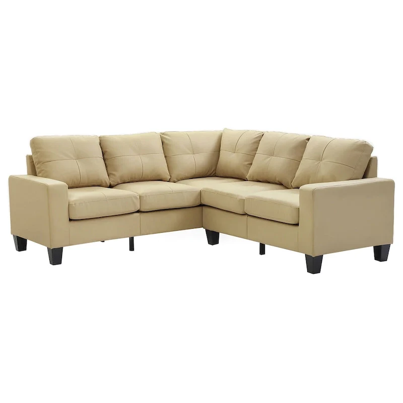 Newbury 82 in. W 2-piece Faux Leather L Shape Sectional Sofa - 32 L x 82 W x 35 H