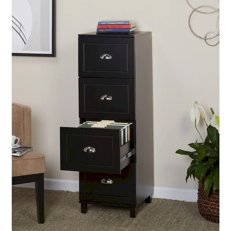 4-Drawer Filing Cabinet with Half-Moon Handles