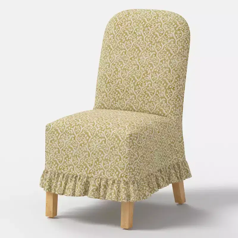 Rounded Back Slipcovered Dining Chair with Ruffle - Threshold
