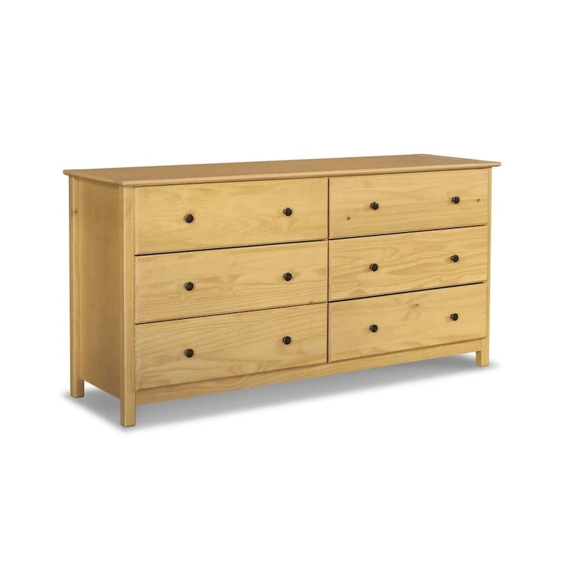 Grain Wood Furniture Shaker-style 6-drawer Solid Wood Dresser